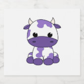 Lila Kuh Oversifizierter T - Shirt_1 Schaumweinetikett (Einzelnes Label)