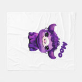 Lila Kuh Oversifizierter T - Shirt Fleecedecke (Vorderseite (Horizontal))