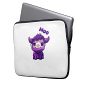 Lila Kuh Oversifizierter T - Shirt Laptopschutzhülle (Vorderseite Links)