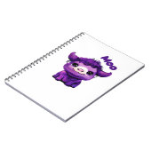 Lila Kuh Oversifizierter T - Shirt Notizblock (Linke Seite)