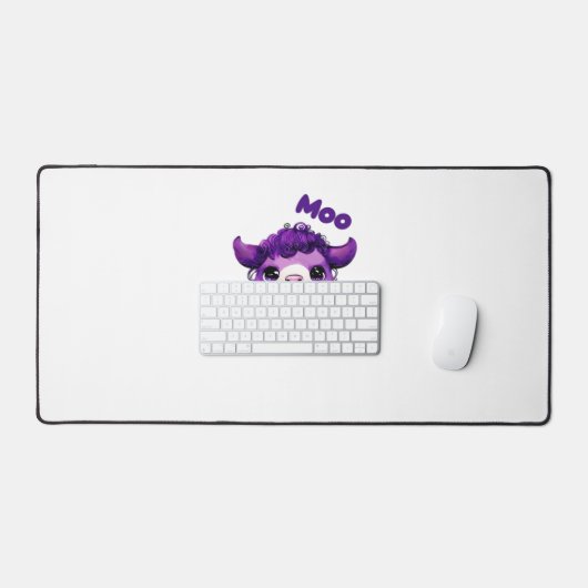 Lila Kuh Oversifizierter T - Shirt Schreibtischunterlage (Tastatur & Maus)