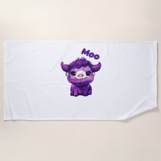 Lila Kuh Oversifizierter T - Shirt Strandtuch