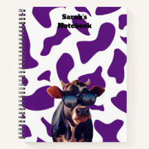 Lila Kuh-Print-Notebook