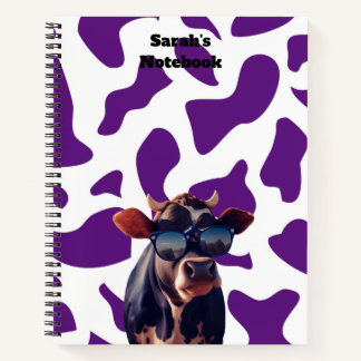 Lila Kuh-Print-Notebook Notizblock