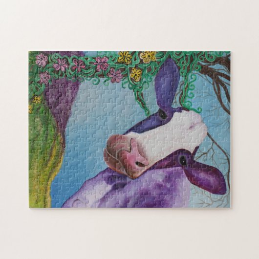 Lila Kuh Puzzle (Horizontal)