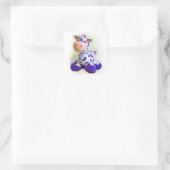 Lila Kuh Quadratischer Aufkleber (Tasche)