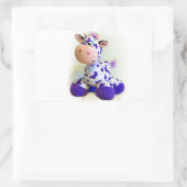 Lila Kuh Rechteckiger Aufkleber (Tasche)