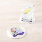 Lila Kuh Sandstein Untersetzer (Seite)