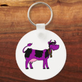 Lila Kuh Schlüsselanhänger (Vorderseite)