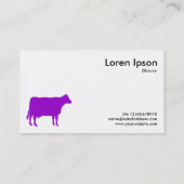 Lila Kuh-Symbol - Weiß Visitenkarte (Rückseite)