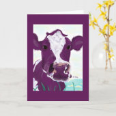 Lila Kuhkarte 2 Karte (Gelbe Blume)