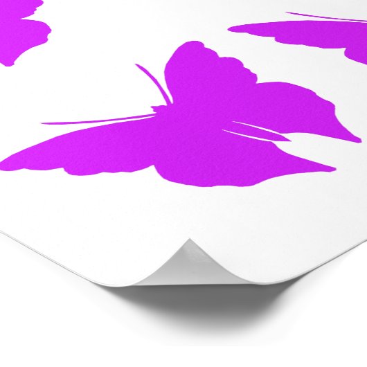 Lila, kühne Schmetterlinge Poster (Ecke)