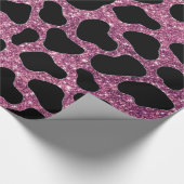 Lila Kuhstruktur des Glitzer Geschenkpapier (Ecke)