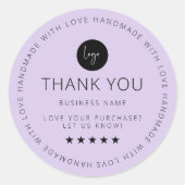 Lila Kundenspezifische Dankeschön-Aufkleber mit Lo Runder Aufkleber (Vorderseite)