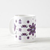Lila Kunst Blume Kaffee Tasse (Vorderseite Links)