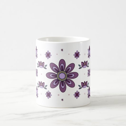 Lila Kunst Blume Kaffee Tasse (Mittel)