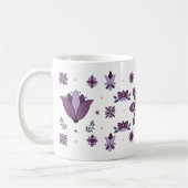 Lila Kunst Blume Kaffee Tasse (Links)