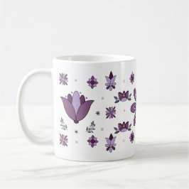 Lila Kunst Blume Kaffee Tasse