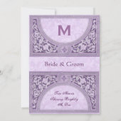 Lila Kunst-Deko, der metallisches Papier V322 Einladung (Rückseite)