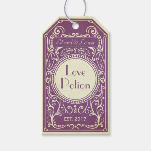 Lila Kunst Deko Liebe apothecary label Geschenkanhänger