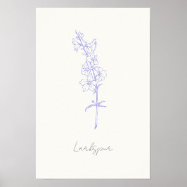 Lila Kunsthandwerk Larkspur Poster