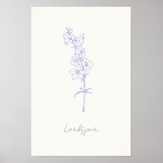 Lila Kunsthandwerk Larkspur Poster