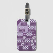 Lila künstlerisch schöne Musterkunst Gepäckanhänger (Vorderseite Vertikal)