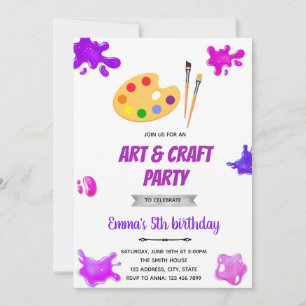Lila-Kunstmalparty-Einladung Einladung
