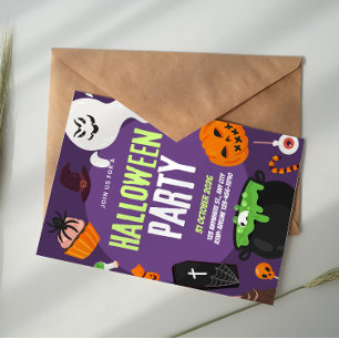Lila Kürbis Boo Süße Halloween-Party-Einladung Einladung