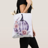 Lila Kürbis niedlicher blumenreicher Herbst Blume Tasche (Von Nahem)