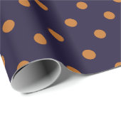 Lila + Kürbis-Polka-Punkte (Groß) Geschenkpapier (Rolleneckpunkt)