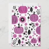 Lila Kürbis und Blume Erntedank Einladung (Vorderseite)