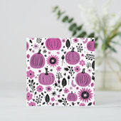 Lila Kürbis und Blume im Herbst personalisiert Dankeskarte (Stehend Vorderseite)