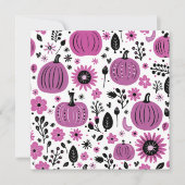 Lila Kürbis und Blume im Herbst personalisiert Dankeskarte (Vorderseite)