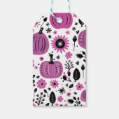 Lila Kürbis und Blume im Herbst personalisiert Geschenkanhänger (Vorderseite)