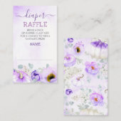 Lila Kürbisfall-Windeln-Raffelschein Begleitkarte (Vorne/Hinten)