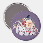 Lila Kürbisgrauer Kürbis Magnet (Vorderseite/Rückseite)