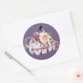 Lila Kürbisgrauer Kürbis Runder Aufkleber (Umschlag)