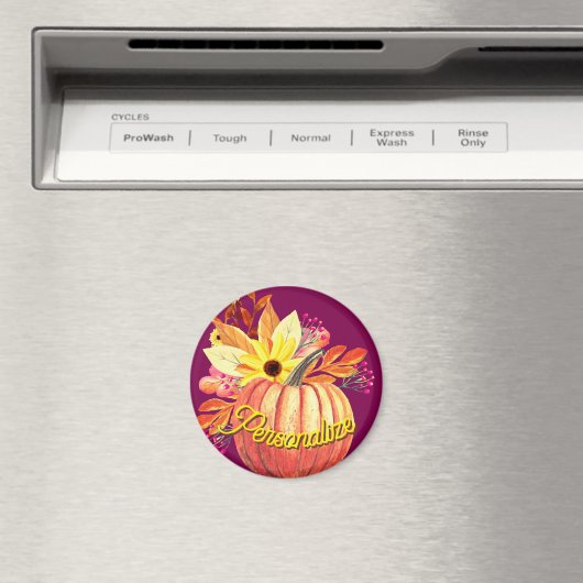 Lila Kürbiswein mit Blumenorange Magnet (In Situ (Geschirrspüler))