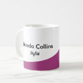 Lila Kurve und weiß Kaffeetasse (Vorderseite Links)