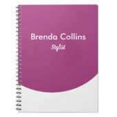 Lila Kurve und weiß Notizblock (Vorderseite)