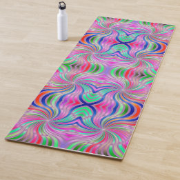 Lila Kurvenmuster Boho Yoga Mat Yogamatte