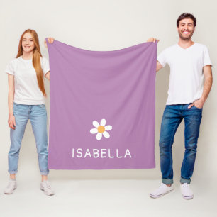 Lila Kuschel-Daisy Name Mädchen Fleecedecke