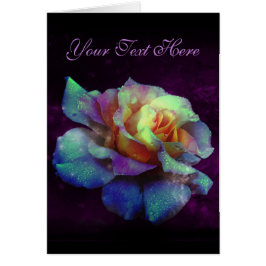 Lila Küss Türkis Rainbow Rose Card