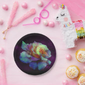 Lila Küss Türkis Rose Papier Teller (Party)