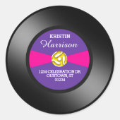 Lila Label Vinyl 45 Record Persönliche Adresse Runder Aufkleber (Vorderseite)