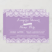 Lila Lace Lingerie Bridal Dusche Einladung (Vorne/Hinten)