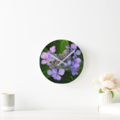 Lila Lacecap Hydrangea Runde Wanduhr (Zuhause)