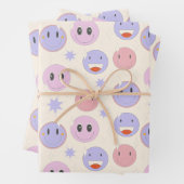 Lila Lächelmuster Geschenkpapier Set (Beispiel)
