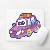 Lila lächelndes Auto Mousepad (Mit Mouse)